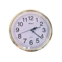 Relógio De Parede Prateado - 35cm de Diametro - Yin's Quartz