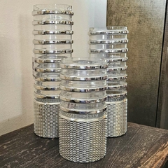 Vaso Decorativo de Vidro com Argolas Prateadas Pequeno - comprar online