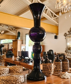 Vaso Decorativo de Vidro Longo Clear Black Grande - Marcenaria Tiradentes - Móveis e Decoração Artesanais de alto padrão