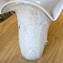 Vaso Decorativo G de Vidro Bege Tipo Murano com Dourado - loja online