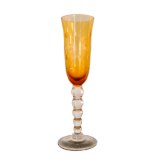 Taça Decorativa com Vidro Cristalino Laranja para Champanhe