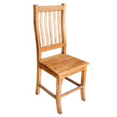 Cadeira com Encosto Ripado em Madeira Nobre