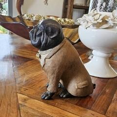 Escultura Decorativa Cachorro Bulldog Marrom em Poliresina - loja online