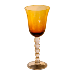 Taça artesanal em vidro cristalino laranja, perfeita para decoração elegante e sustentável