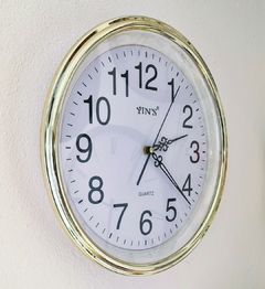 Relógio De Parede Prateado - 35cm de Diametro - Yin's Quartz na internet