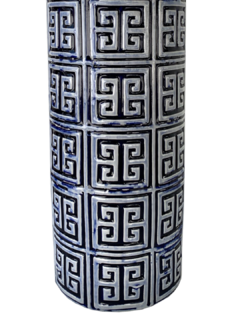 Jarro Estilo Inca em Cerâmica Azul e Branco - comprar online