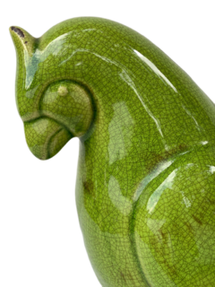 Escultura Cacatua em Cerâmica Verde - comprar online