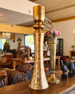 Vaso Decorativo de Alumínio Longo Dourado Grande - comprar online