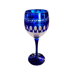 Taça Decorativa de Cristal Azul para Vinho