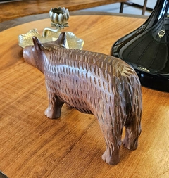 Escultura Porco Selvagem Esculpido em Madeira Cedro - loja online