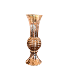 Vaso Decorativo Dourado e Transp. de Vidro Smoke Pequeno