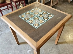 Mesa de Canto Quadrada com Azulejo em Demolição - Marcenaria Tiradentes - Móveis e Decoração Artesanais de alto padrão