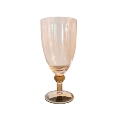 Taça Decorativa de Vidro para Água com Strass e Dourado