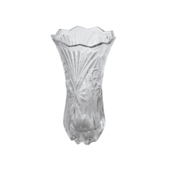 Vaso Decorativo Pequeno de Vidro Elegante com Relevos 19cm