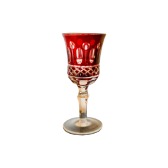 Taça Decorativa de Vidro Cristalino Vermelho para Licor