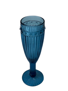 Taça Decorativa de Vidro Fina Azul - comprar online