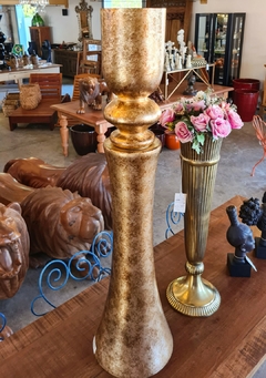 Vaso Decorativo de Alumínio Longo Dourado Grande na internet