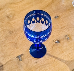 Taça Decorativa de Cristal Azul para Vinho na internet