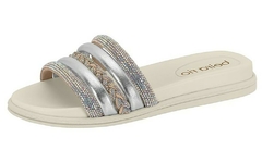 Rasteira Slide Beira Rio Cristal/Prata Ref: 8528103 - comprar online