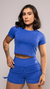 Cropped Tropicália com tecido telado Palace Blue - jotaceon | moda fitness feminina e masculina