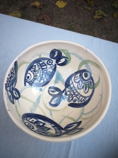 Ensaladera ceramica artesanal Peces