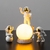 Conjunto de Estátuas em Resina com Luminária - Os Astronautas