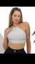 Cropped Top Feminino Com Glitter Moda Blogueira Comfort Premium