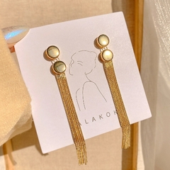 Pendientes colgantes de borla de viento para mujer y niña, de baño de oro de 14 quilates (CMP ART10057) - CMP Shopping Global