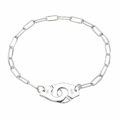 Pulsera de plata de ley 100% auténtica para mujer, brazalete de cadena (CMP PLS10034) - tienda en línea