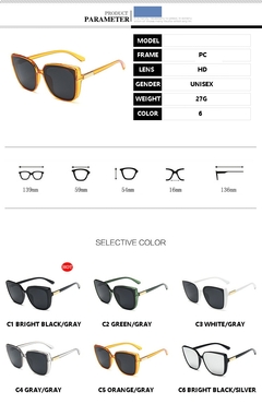 Gafas de sol cuadradas a la moda para mujer (CMP LTS10010) - comprar en línea