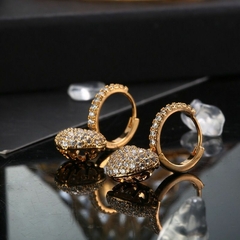 Pendientes de circonita con corazones colgantes para muje bañados en oro de 18k (CMP ART10036) - CMP Shopping Global