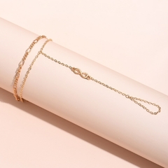 Pulsera de cadena con colgante de corazón Simple para mujer, brazalete chapado en oro (CMP PLS10019) - tienda en línea