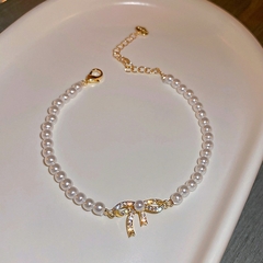 Pulsera de perlas barrocas de oro Real de 14K para mujer (CMP PLS10011) - tienda en línea