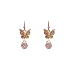 Pendiente de gota con forma de mariposa y búho para mujer, aretes con diamantes (CMP ART10067) - tienda en línea