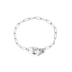 Pulsera de plata de ley 100% auténtica para mujer, brazalete de cadena (CMP PLS10034) - comprar en línea