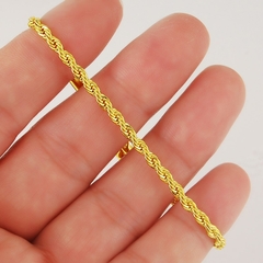 Pulsera con chapado en oro para hombre y mujer, brazalete trenzado de 3MM (CMP PLS10031) en internet