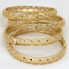 Imagen de Brazaletes para mujer y niña chapada en oro de 14k (CMP PLS10010)