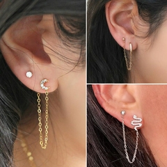 Imagen de pendientes para mujer, aretes de Color dorado, sin Piercing (CMP ART10071)