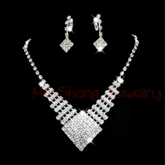 Conjunto de joyas de cristal blanco (CMP CJT1006)