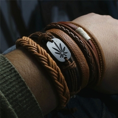 Pulsera de cuero Punk para hombre y mujer, pulsera de 5 unidades/juego, informal (CMP BRZ1001) en internet