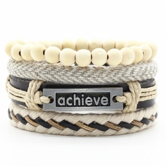 Pulsera de cuero Punk para hombre y mujer, pulsera de 5 unidades/juego, informal (CMP BRZ1001) - CMP Shopping Global