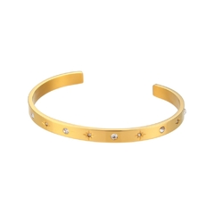 1 Pulsera chapada en oro de 18K para mujer, brazalete resistente al agua (CMP PLS10025)