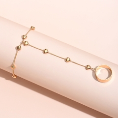 Pulsera de cadena con colgante de corazón Simple para mujer, brazalete chapado en oro (CMP PLS10019)