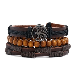 Pulsera españa pulsera hombre Conjunto de pulseras de cuero trenzado para hombre (CMP BRZ1005) - CMP Shopping Global