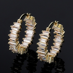 Pendientes de aro de baño de oro de 14K para mujer (CMP ART10064) en internet