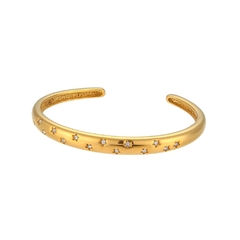 Imagen de 1 Pulsera chapada en oro de 18K para mujer, brazalete resistente al agua (CMP PLS10025)