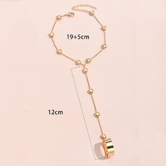 Pulsera de cadena con colgante de corazón Simple para mujer, brazalete chapado en oro (CMP PLS10019) - comprar en línea