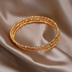 Pulsera ajustable con nudo de circón, brazalete de lujo, chapado en oro de 14k (CMP PLS10017) - comprar en línea