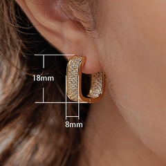 Pendientes de aro de baño de oro de 14K para mujer (CMP ART10064) en internet