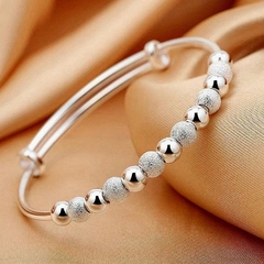 Pulsera de plata ley 925 para mujer, pulseras con cuentas de lujo (CMP PLS1004)